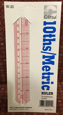 C- THRU C-Thru Clear Plastic 10ths/Metric Ruler - W-20