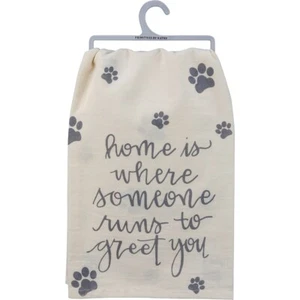 Toalla de cocina Home Is Where Someone Runs To Greet You - Imagen 1 de 4