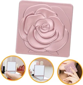 Cute Compact 3x Magnifying Mirror Makeup Pocket with Rose Pink Design - Picture 1 of 6