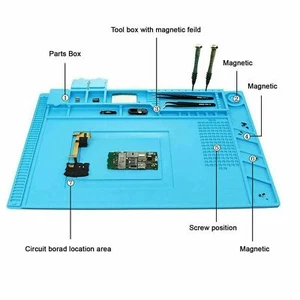Tappetino scrivania riparazione saldatura pad silicone isolamento termico magnetico antistatico 45x30 cm - Foto 1 di 11