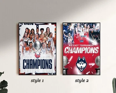 UConn Huskies Women’s Basketball Big East Tourament Champions 2025 Poster