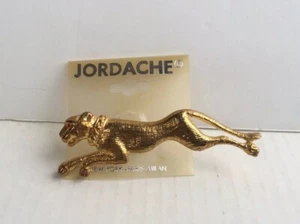 Jordache Brosche / Anstecknadel goldfarben Leopard mit roten Augen - Bild 1 von 7