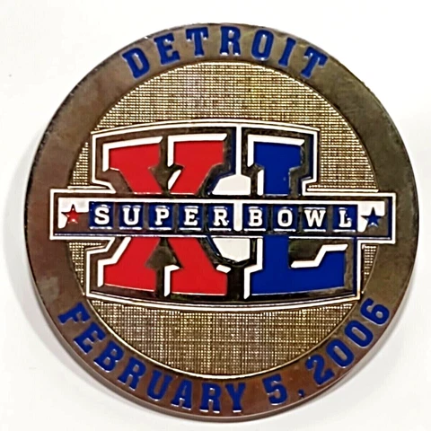 Super Bowl XL Detroit NFL Football Metal Refrigerator Magnet Peter David 1.75" Cover
