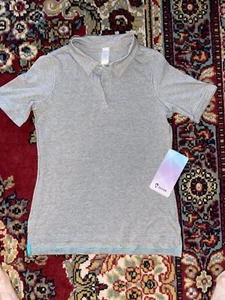 IVIVVA BY LULULEMON HEART ON THE GREEN POLO GIRLS SHIRT SIZE-14 NWT - Picture 1 of 6