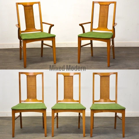 Mid Century Green Dining Chairs - Set of 5 Cover