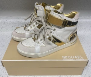 Michael Kors Fulton High Top Women's Size 9 Metallic Gold Sneaker Designer - Picture 1 of 11