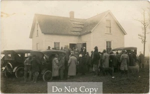 1910er RPPC Postkarte MADRID IOWA Kongregation Versammlung Schweden Haus schwedischer Text - Bild 1 von 3