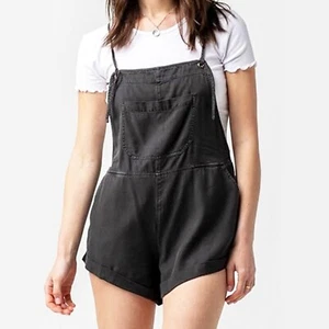 Billabong OFF BLACK Women's Wild Pursuit Short Overall Size Small - Picture 1 of 9