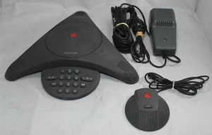 Polycom Soundstation EX Conference Phone 2201-00696 + Wall Module & Ext Mic 0069 - Picture 1 of 6