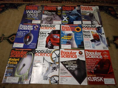 Popular Science Magazine Lot 12 Issues From 2001 Pre-Owned Foto 1 de 4