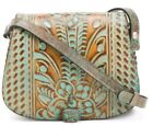 PATRICIA NASH FINCH CROSSBODY HAND TOOLED LEATHER LIGHT TURQUOISE DUST COVER