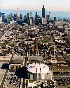Aerial View  Chicago Stadium and United Center Chicago Bull Hawks 8 X 10 Photo - Picture 1 of 1