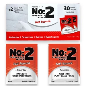 Number 2 Flushable Wet Wipes 30 Counts - Picture 1 of 10