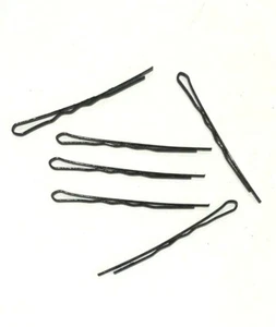 Paquete de pinzas de agarre para el cabello Kirby Bobby pasadores ondulados diapositivas 6 cm de largo negro - peinado para el cabello - Imagen 1 de 7
