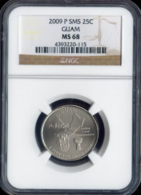 2009-P Guam Quarter NGC MS68 SMS Quality - Image 1 of 2