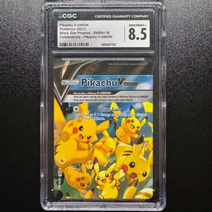 Pikachu V-UNION (arriba a la izquierda) Black Stars Promo SWSH139 Celebraciones CGC 8,5 Como Nuevo - Imagen 1 de 5