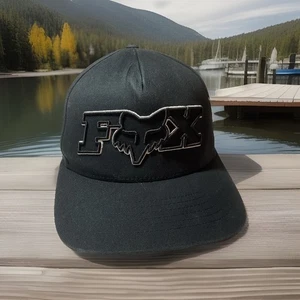 FOX RACING BLACK CAP/HAT FEATURING THEIR ICONIC F-HEAD-X LOGO FLEXFIT S/M. - Imagen 1 de 16