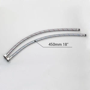 Mangueras de suministro de agua fría y caliente de 450 mm 3/8" de tamaño tubos de grifo de acero inoxidable - Imagen 1 de 2