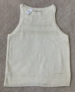 Ann Taylor LOFT Women’s Chunky Knit Sleeveless Sweater Cream Ivory Sz XL - Picture 1 of 7