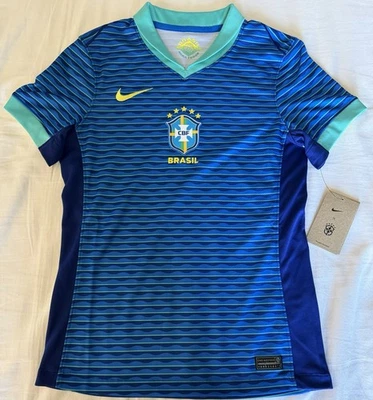 Camiseta de fútbol visitante Nike Selección Brasil 2024/25 FJ4333-458 para mujer talla: XS Foto 1 de 4