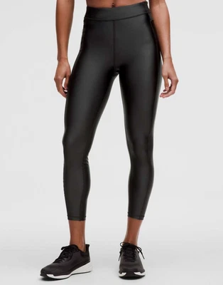 Lululemon Satin Shine Black High-Rise Tights Gym 25" Size 6 ( UK 10 ) - RRP £108 - Image 1 of 4
