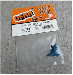 Vintage RC Car Truck OFNA Alloy Blue Flat Head M3x8mm Screws Losi HPI Associated - Picture 1 of 1