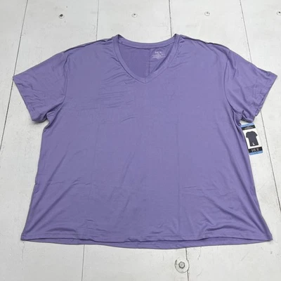 Camisa HUE para mujer L/XL lavanda de gran tamaño novio cuello en V suave camiseta de salón nueva Foto 1 de 4