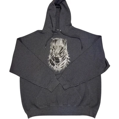 Marvel Negro Pantera Gris Sudadera con Capucha Suéter Pullover Gráfico Bolsillo 2XL XXL Foto 1 de 4