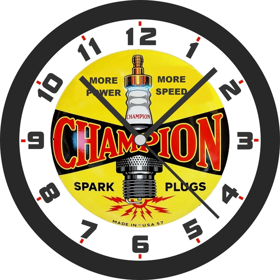 Champion Spark Plugs 经典标志 10 英寸挂钟 — 第 1/1 张图片