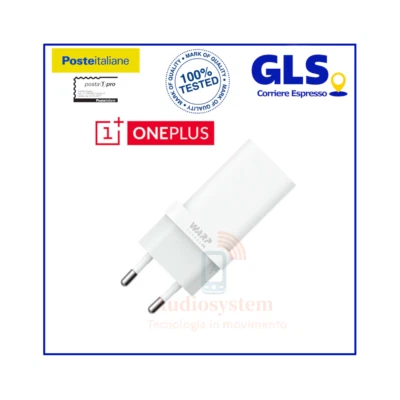 CARICABATTERIA FAST RAPIDO ORIGINALE ONEPLUS WARP CHARGE 30W per 1+7 8 8T 9 PRO - Immagine 1 di 2
