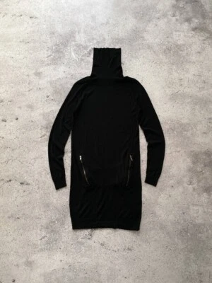 Vestido Suéter Vintage Diesel Negro Lana Cuello Alto con Cremalleras Talla S Foto 1 de 4