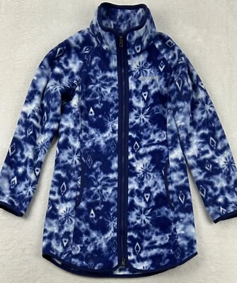 Columbia Disney Frozen Jacket Girl M 10/12 Blue White Fleece Full Zip Outdoor - Image 1 of 4