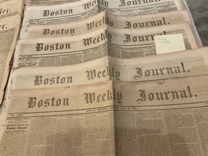 CIVIL WAR GROUP OF 11 BOSTON NEWSPAPERS BATTLES WIRZ TRAIL OTHER WAR NEWS #1837 - Picture 1 of 20