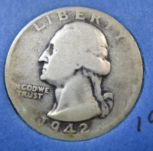 1942-S Washington Quarter 160-81D19 - Picture 1 of 2