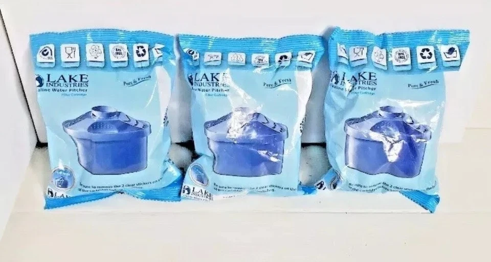 4 Lake Industries Alkaline Water Pitcher Replacement Filter Cartridges 150l
