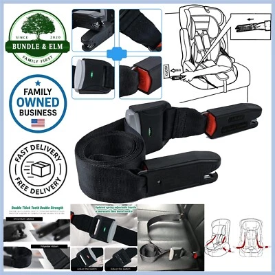 Baby Car Seat ISOFIX Straps Latch Interface Adjustable Fixing Hooks Black - Image 1 of 4