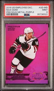 2015-16 UD Employee Exclusive Max Domi Rookie #UD-MD Purple PMG RC /150 PSA 9 - Picture 1 of 2
