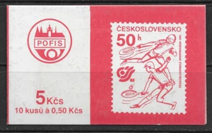 CZECHOSLOVAKIA , 1985, SPARTAKIAD '85 , SPORTS , BOOK OF 6 50h STAMPS, PERF, MNH - Picture 1 of 2