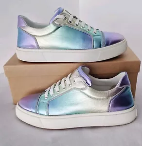 Christian Louboutin Vieirissima Metálico Multicolor Cuero Zapatillas 40 UK7 - Imagen 1 de 8