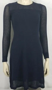 NWT Ann Taylor dark blue navy mesh sleeve knit sweater dress ladies XXSP - Picture 1 of 8