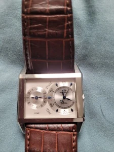 PHILLIP WATCH DUAL TIME RARE WATCH LEATHER BAND ONE OWNER - Picture 1 of 6