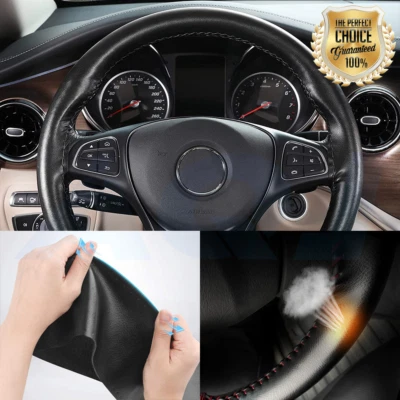 15" Faux Steering Wheel Cover Genuine Leather For Mitsubishi New Foto 1 de 4