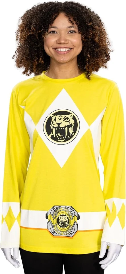 Power Rangers Adulto Unisex Poderoso Manga Larga Halloween Disfraz Juegos con disfraces Camiseta Foto 1 de 1