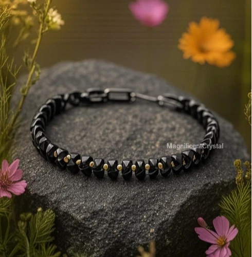 Premium Hematite Stone Bracelet Men Energy Healing Reiki Gift Silver Clasp - Image 1 of 4