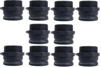 (10 Pack) 4" Poly Type F | Male NPT x Male Adapter Camlock Polypropylene - Image 1 of 4