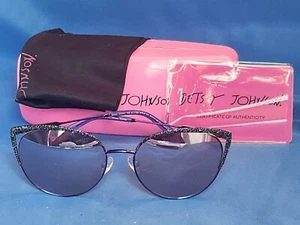 New Women's Betsey Johnson Sunglasses The Glitter Girls Oil Metal 55-17-140 - Picture 1 of 9