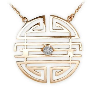 Aris Diamond 0,05 ct Diamant Keltsymbol Kette in 8k Rosegold - Bild 1 von 3