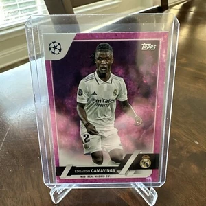 2023 Topps UEFA Club Competitions EDUARDO CAMAVINGA Pink Sparkle #12 - Picture 1 of 2