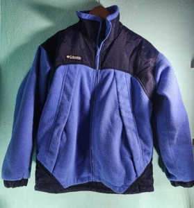 Columbia Talbots Kids Fleece Jacket Reversible Blue Black Boys Youth Size 14/16 - Picture 1 of 9