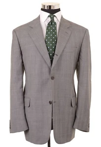 Abrigo deportivo Brooks Brothers Madison hecho en ITALIA Barberis gris lana 43 R - Imagen 1 de 8